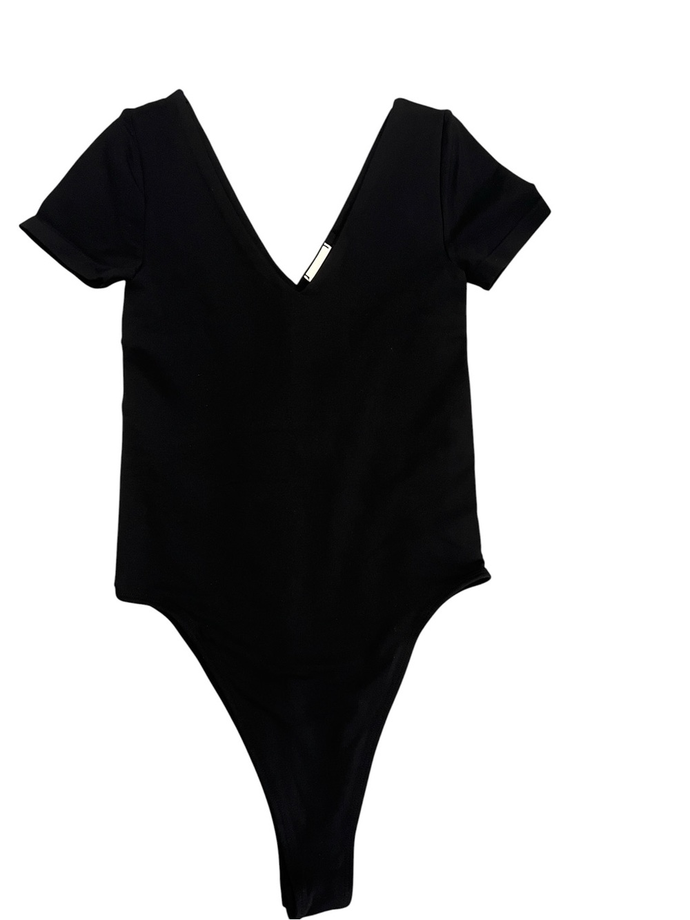 Kids Black One-Piece Bodysuit with Deep V Back